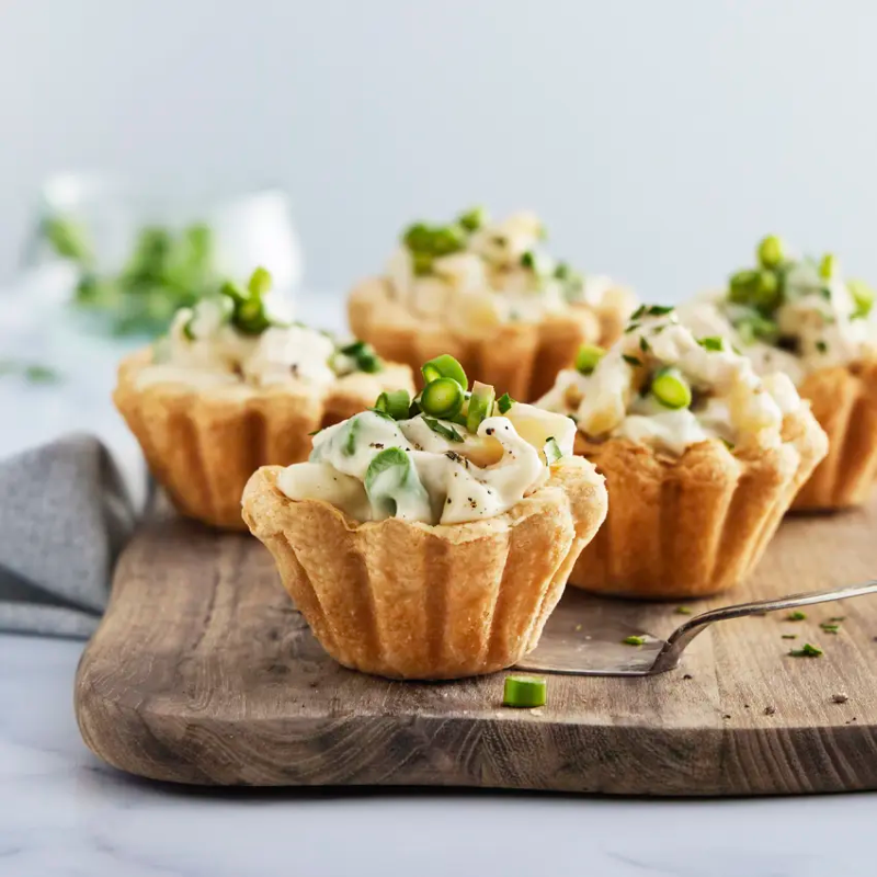 Tarteletter med høns i asparges